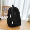 Solid Color Simple Student Lightweight Backpack With Plush Pendant For School