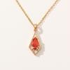 Simple Geometric Rhombus Zirconia Pendant Necklaces for Women Stainless Steel Jewelry