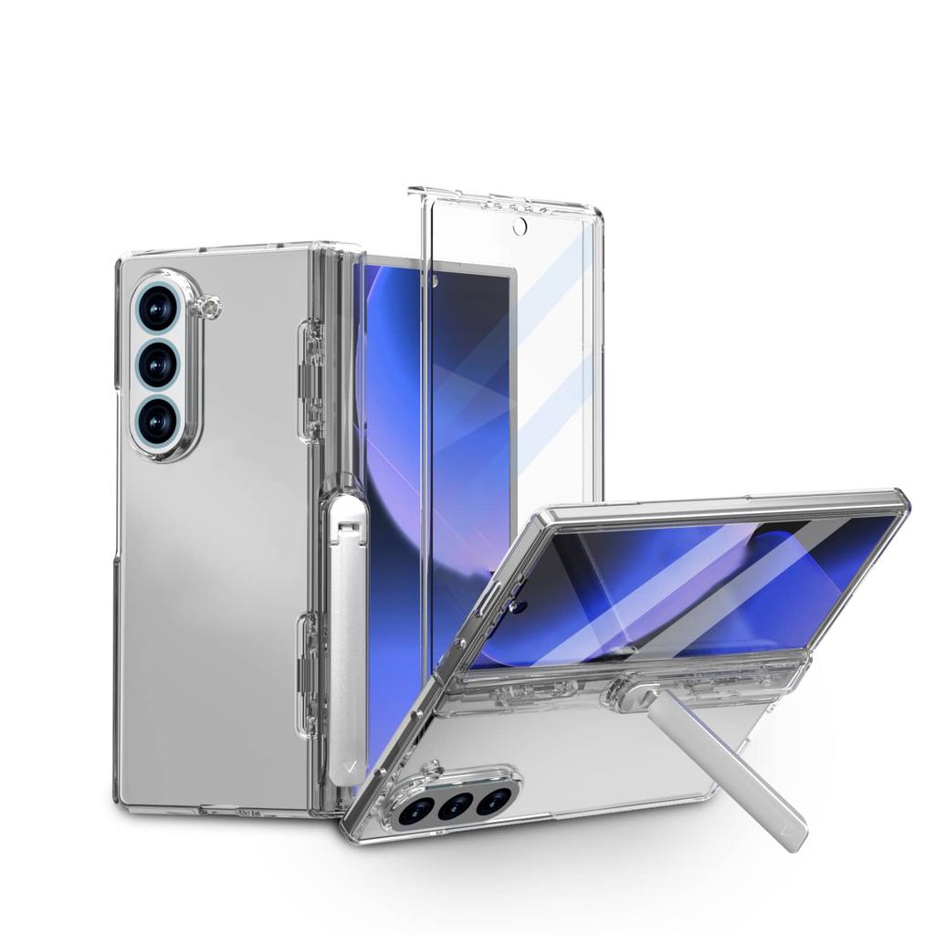 Designed for Samsung Galaxy Z Fold 6 Case,Built-in Screen Protector Hinge Protection Kickstand Full Body Protective Phone Case