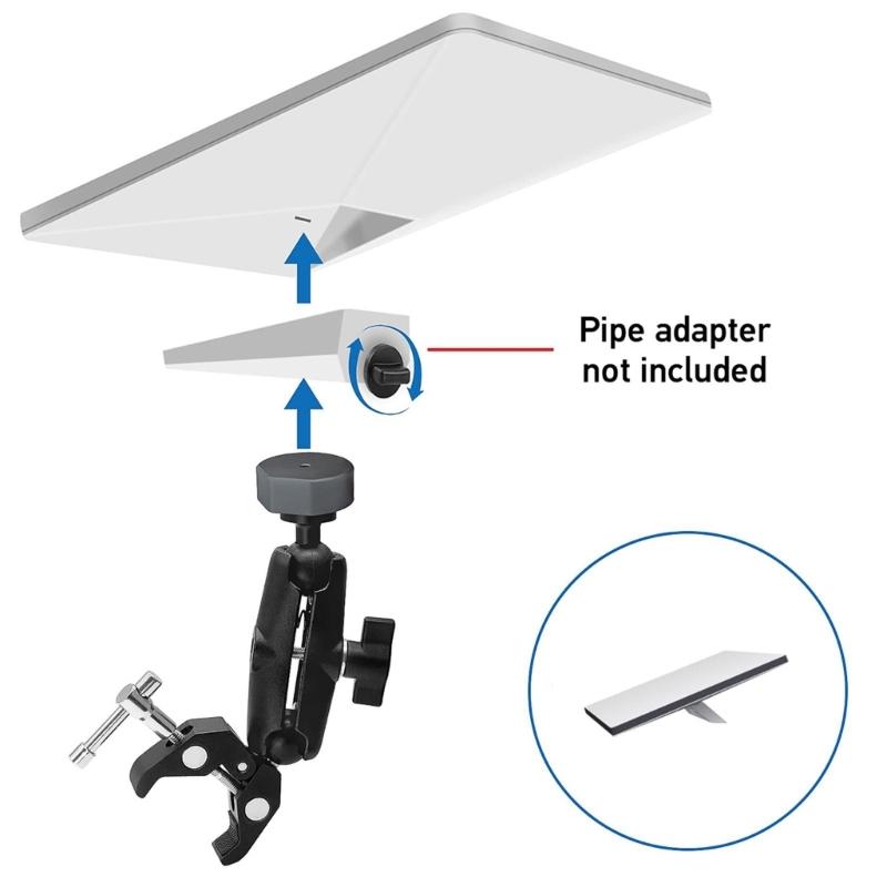 Mount for Satellite Adjustable Poles Clamp for Ladders/Guardrails, Universal Satellite Dish Mounting Bracket