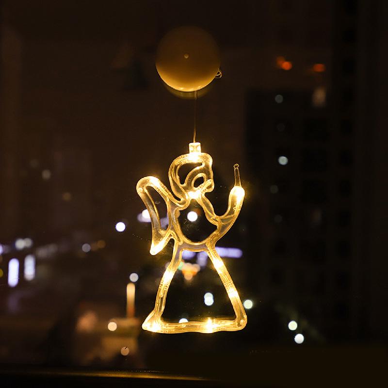 LED Reindeer Santa Suction Cup Lights for Living Room, Shop Window, or Christmas Tree - Creative Colored Decorations