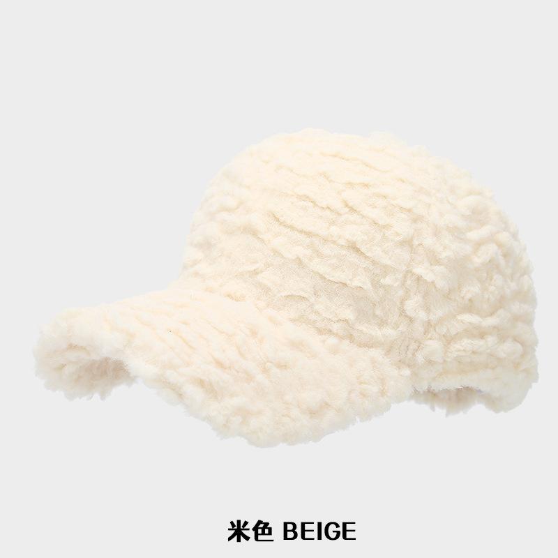 

Baseball Cap Women Men Autumn and Winter Solid Color Fashion Cap, Outdoor Thickened Retro Casual Warm Hat New 54-58cm бежевый