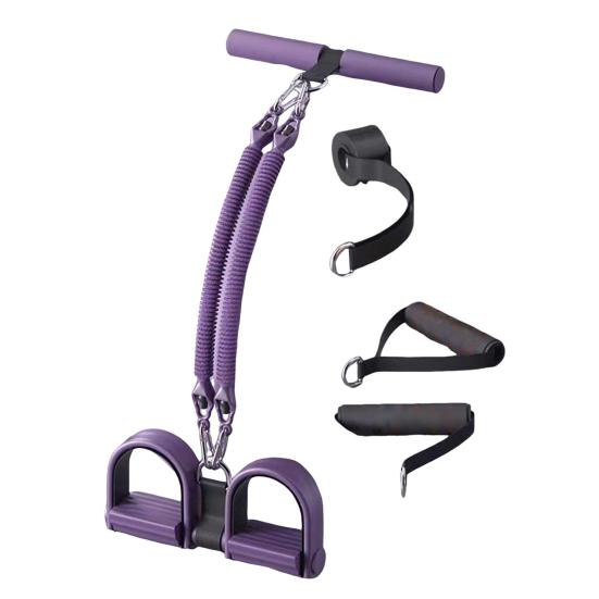 

2/3/4-трубный педальный эспандер с ручкой, многофункциональная эластичная йога-веревка для подтягиваний, мужской женский педальный тренажер, оборудование для тренировок A фиолетовый