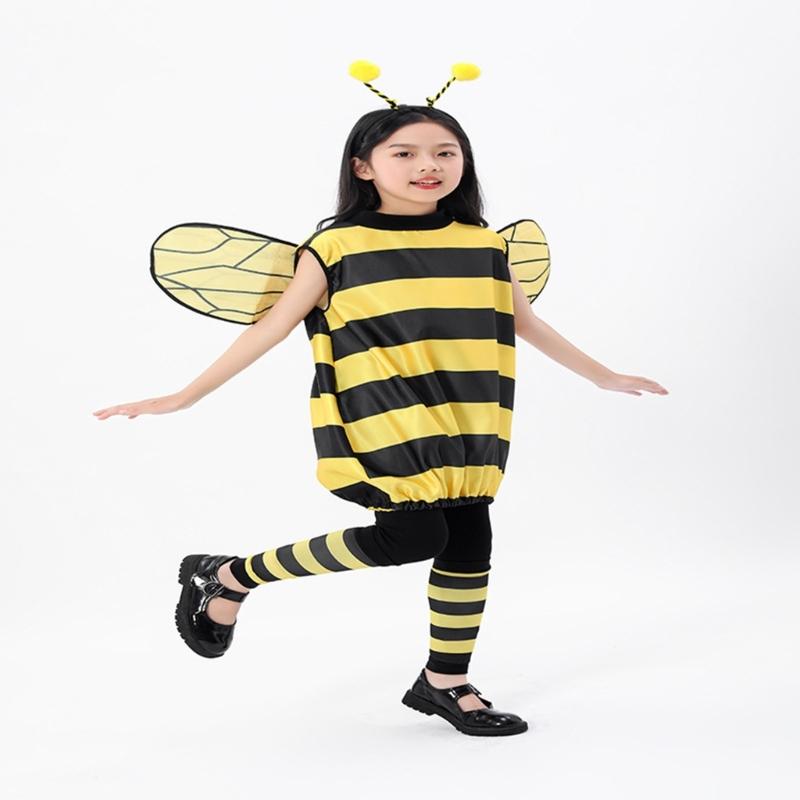 Insect Dressing Up Costumes with Dress, Leg Sleeves and Headband for Kid Adult Birthday Halloween Cosplay Party