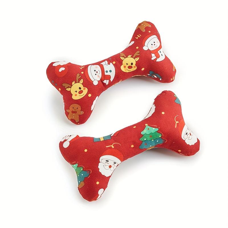 1pcs Durable Plush Bone-Shaped Dog Toy - Squeaky, Chew-Resistant for All Breeds-Perfect for Christmas & Birthday Parties