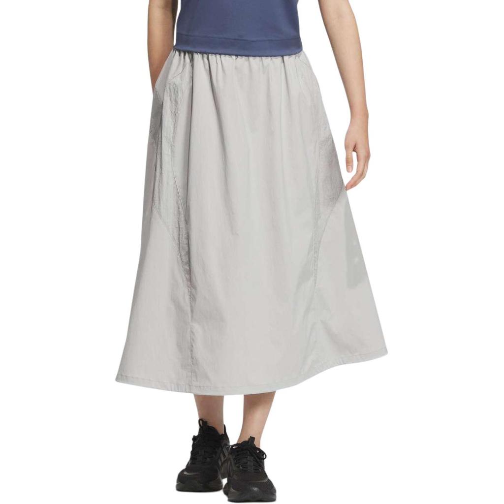 Adidas Volume Skirt Solid Color Loose Casual Long Skirt Women skirts Light-Gray JJ3779