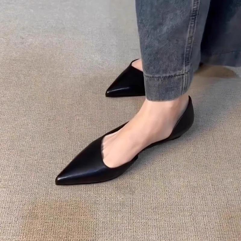 Fashion 2025 New Summer Niche Temperament Pointed Toe Suede Slip-on Flat Slip Single Shoes for Women