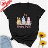 Happy Easter Gnomes with Bunny Ears Eggs TShirt Cotton Unisex Crewneck Perfect for Spring Easter Egg Hunts Family Outfits