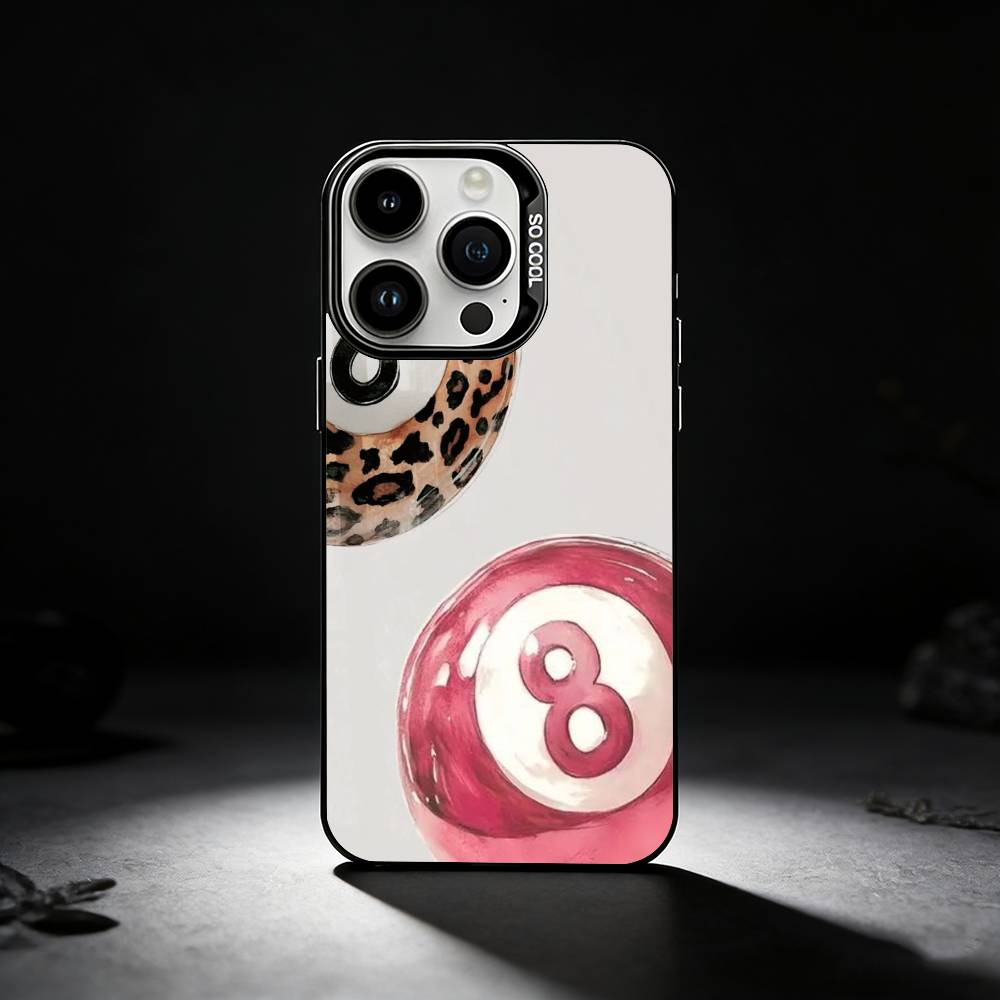 

8 Ball Aesthetic Pink Phone Case For iPhone 17,16,15,14,13,12,11 Plus,Pro Max,XS,Colored silver phone case iPhone14Plus