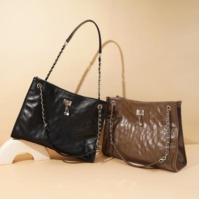 Large Capacity Rhombus Chain Bag Women's 2025 New Niche Fashion Commuter Shoulder Messenger Stray Tote Bag