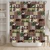 Drgilau Farmhouse Shower Curtain Rustic Bear Shower Curtain for Bathroom, Rustic Cabin Bath Curtains Decor Waterproof Farmhouse Country Bear Moose