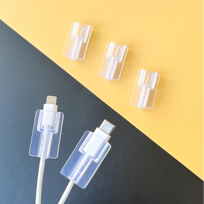 5pcs Soft Silicone Charger Cable Winder Fast Charging Cable Protector Sleeve for Apple IPhone Data Cord Clear Case Clip