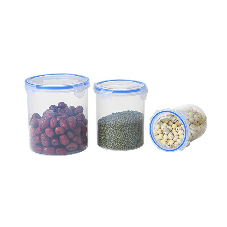 Zhejiang Round Bpa Free Transparent Candy Cereal Airtight Box Plastic Jars Food Storage Container Set