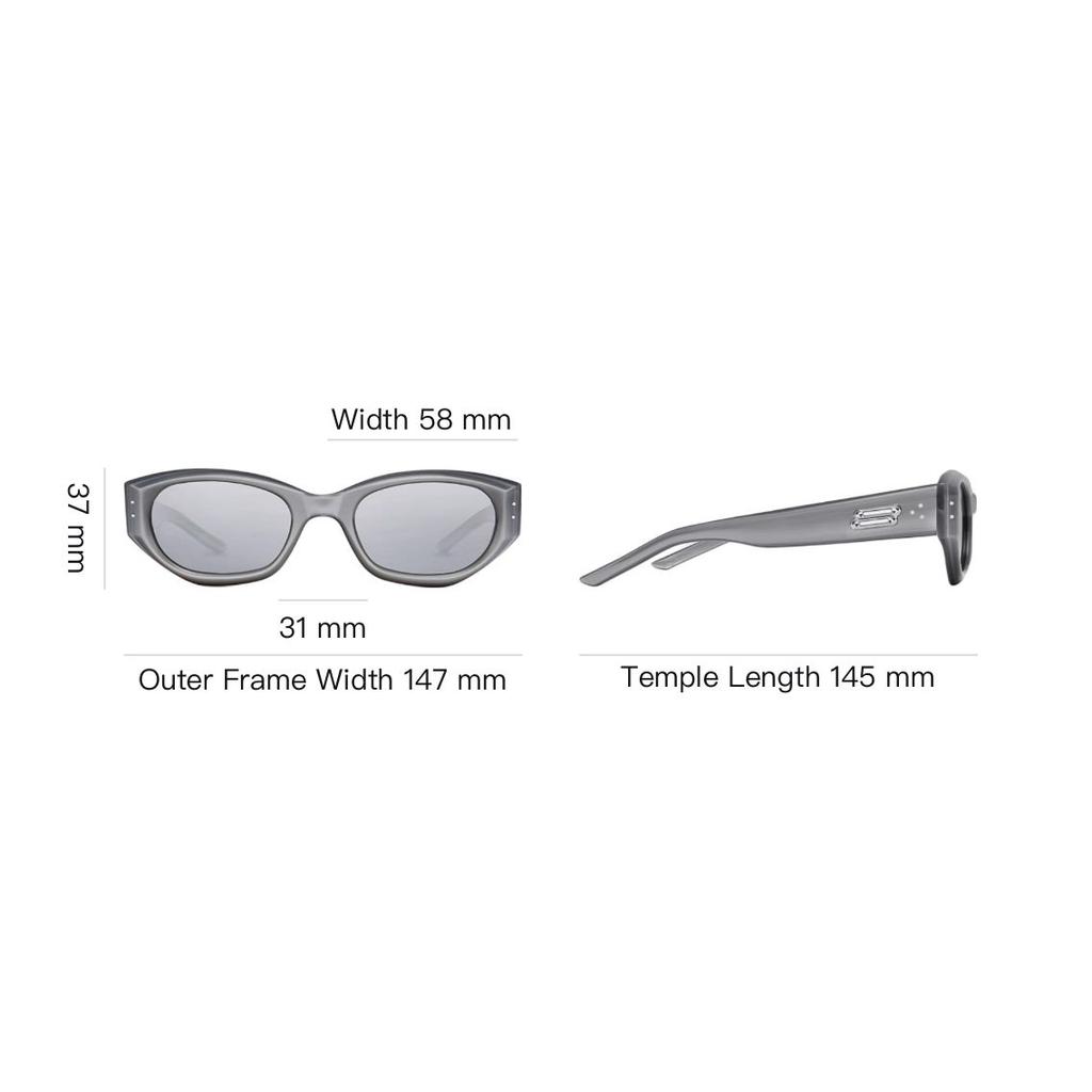 Gentle Monster Letter Logo Irregular Shape Sunglasses Unisex Sunglasses Gray BENVEN-G13