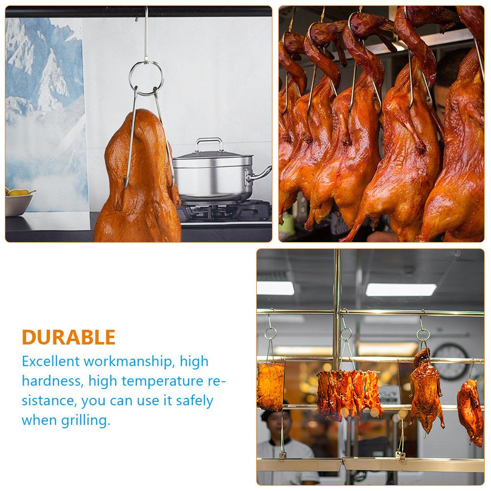 5Pcs Heavy Duty Roast Duck Hanging Hook Stainless Steel Meat Processing Hook for Bbq Butcher Shop Use