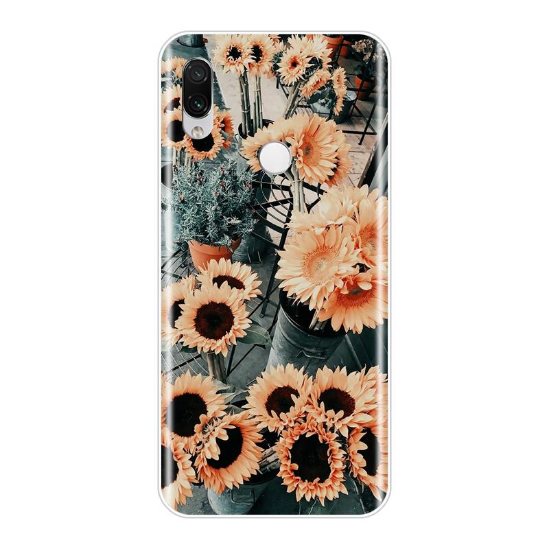 Para Xiaomi Redmi Note 7 7S PRO Capa Silicone Amarelo Girassol Branco Capa Traseira Para Xiaomi Redmi K20 Pro 7 7A GO Y2 Y3 Capa de Telefone