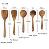 AOOSY 5-Piece Kitchen Utensil Set, Natural Wood, Includes Wok Rice Paddle, Spatula, Turner, Skimmer, Ladle, Soup Spoon, and Large Ladle, with Box