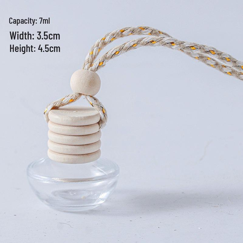 Transparent Square Glass Car Diffuser Bottle with Refillable Lanyard Pendant