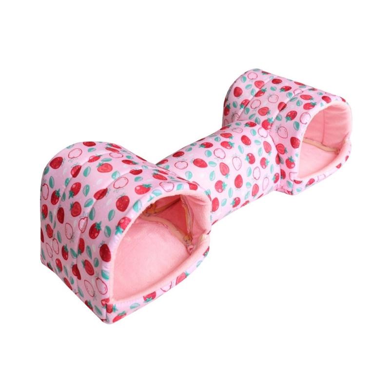 Hamster Tunnel Bett Tunnel Kaninchen Spielzeug Weiches Höhlenhaus für Hamster für Meerschweinchen, Rennmäuse Knabberspielzeug Bett