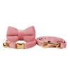 New Pet Collar Cat Collar Pink Velvet Cute Bell Cat Collar Bow Set