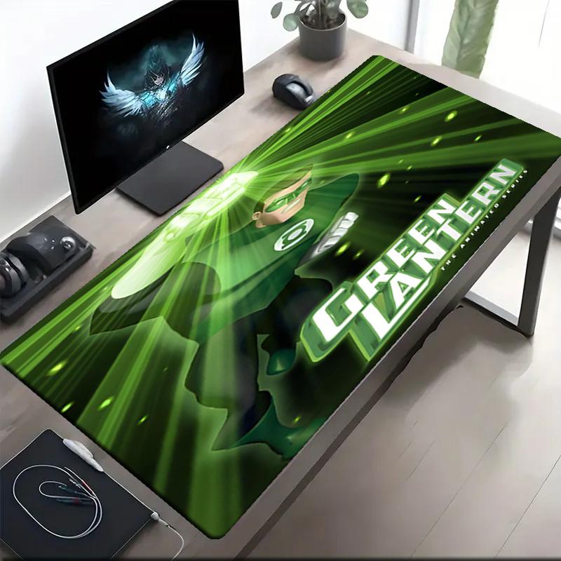 Green Lantern Theme Mouse Pad, Non Slip Rubber Base, Multifunctional Office & Home Decor, Perfect for Workspace Personalization.