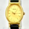 Used Excellent condition/New battery SEIKO Ladies' watch Gold Oval 2P21-5D10 163972 New strap