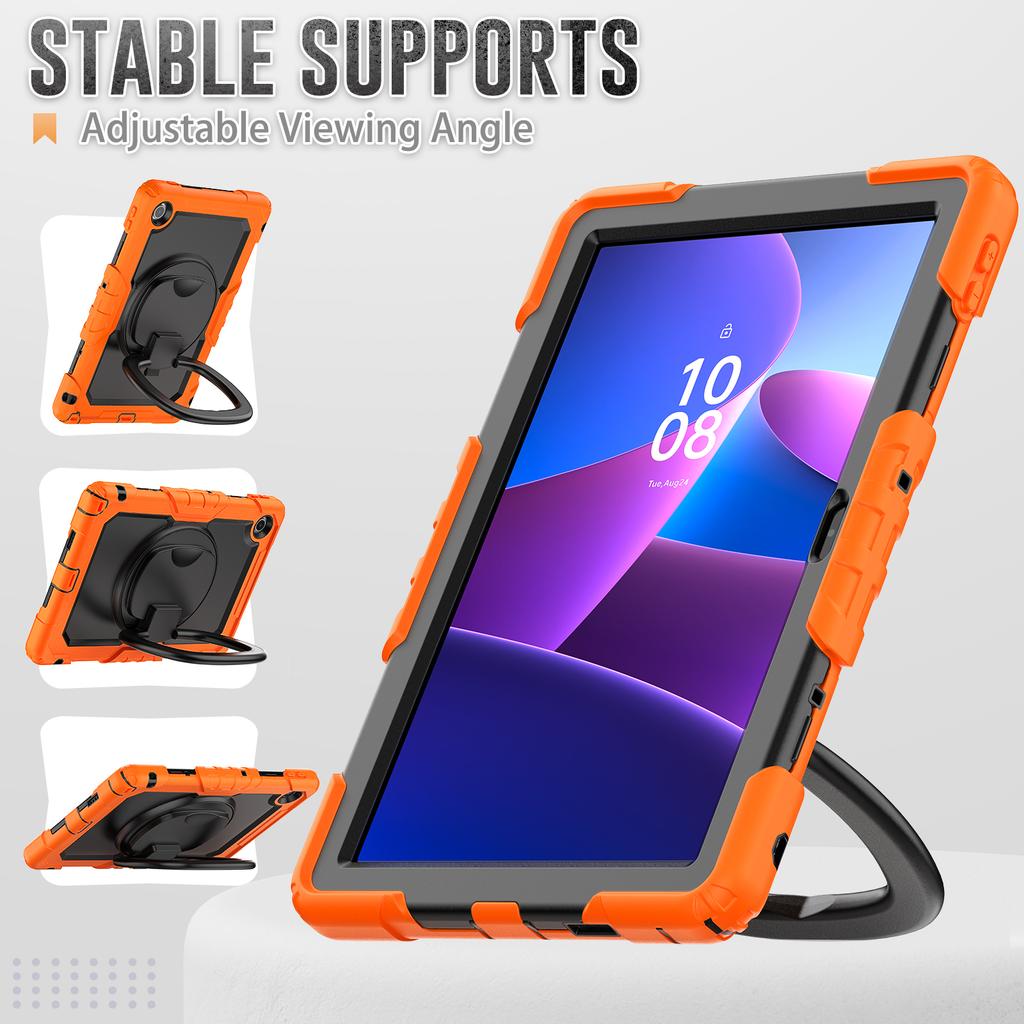 Para Lenovo Tab 10.1 (2025) Capa TB-311XU/Tab TB311FU Anel Suporte PC+Silicone À Prova de Choque Capa para Tablet
