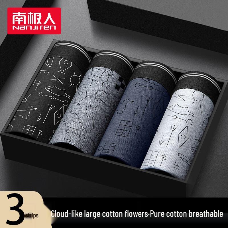 

Nanjiren Men s 10A Antibacterial Pure Cotton Boxer Briefs 4XL
