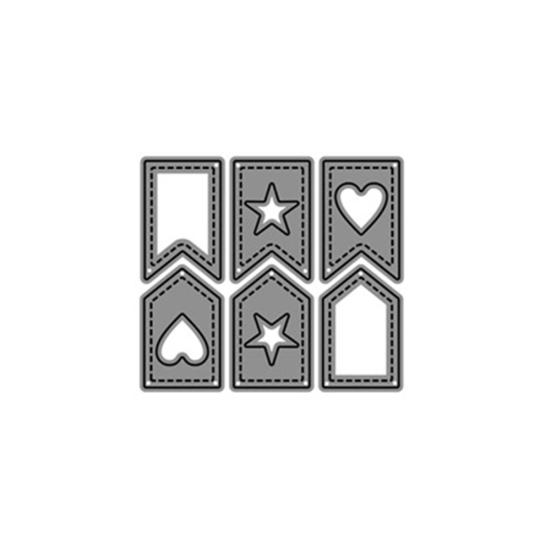 Звезда сердце тег баннер металлический трафарет DIY скрапбук тиснение бумажная карта трафарет серебряный