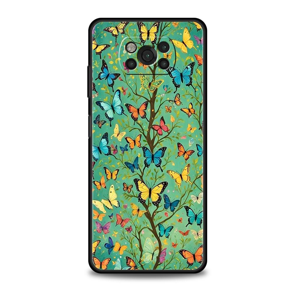 Butterfly Design Phone Case Cover  for Xiaomi Poco F7 Ultra F6 F5 F4 F3 X6 X5 X4 X3 NFC C51 C55 M4 GT 5G Soft TPU Shell Fundas