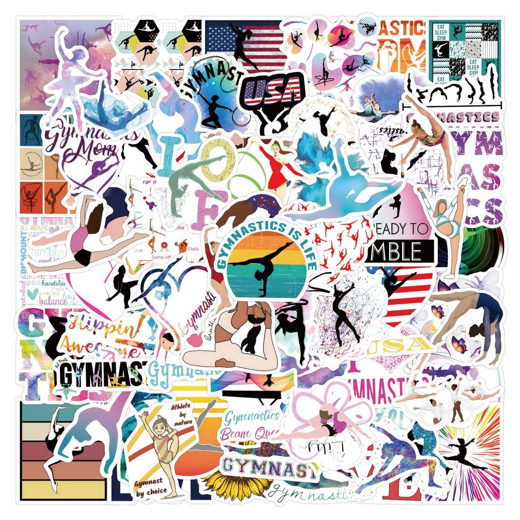 110 Gymnastik Cartoon Graffiti Aufkleber Dekorative Skateboard Wasserbecher Handzelt Wasserdichte Aufkleber