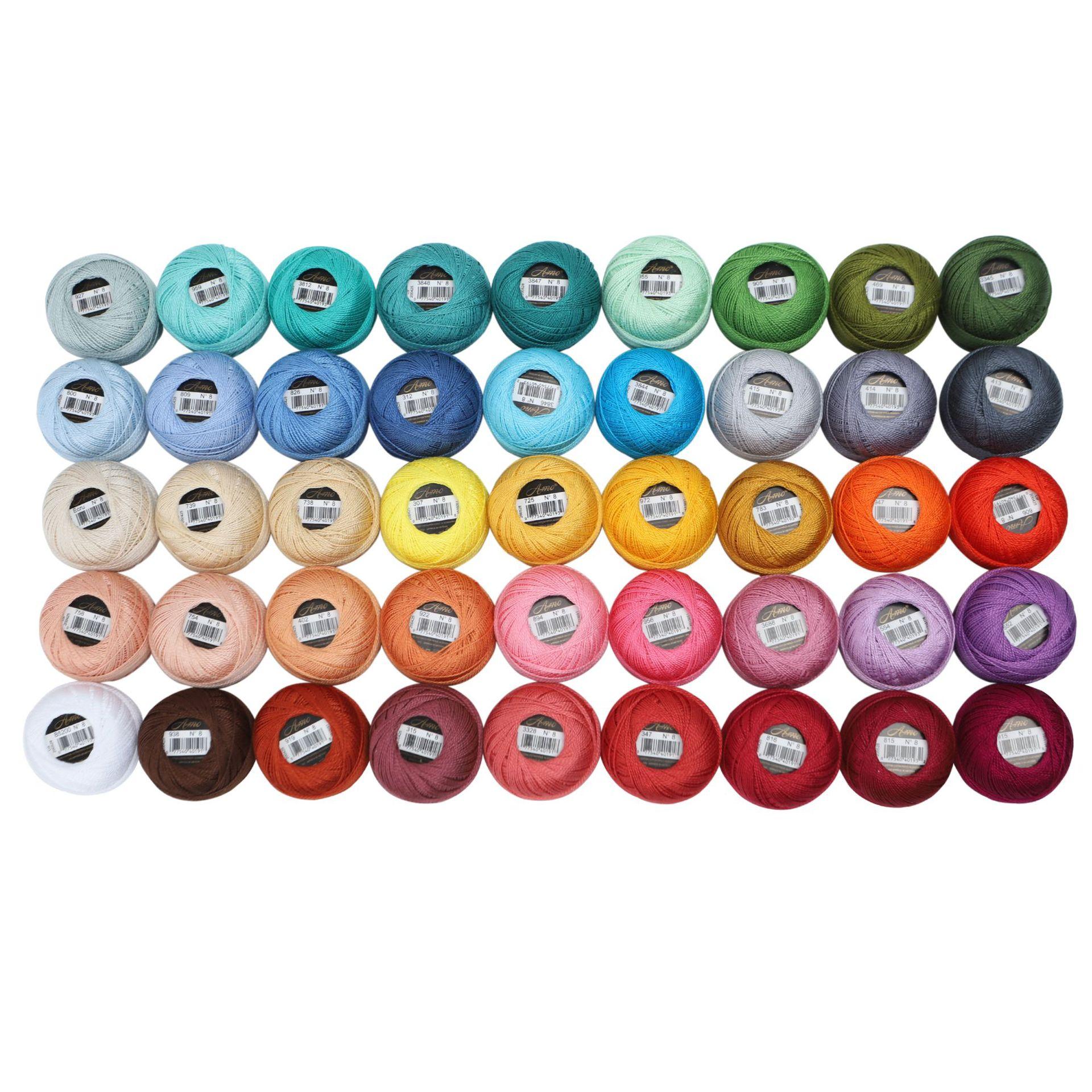 

AmoHilos 45 цветов набор из 10 грамм размер 8 крючком жемчужные нитки двойной мерсеризованный длинноволокнистый египетский хлопок жемчужные нитки 80 метров моток