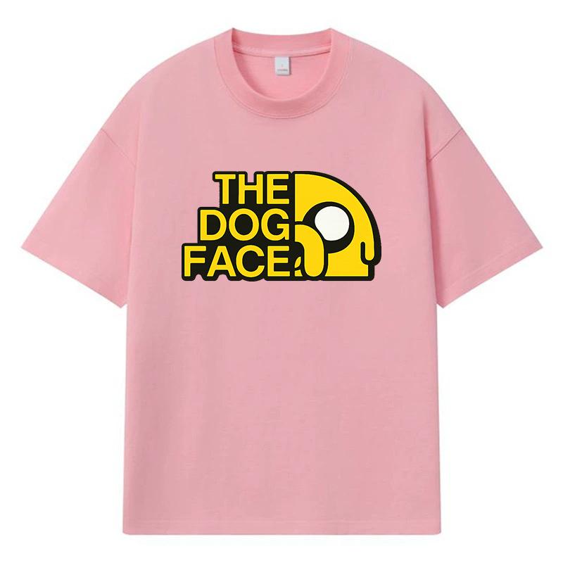 2026 Dog Face Printed Graphic Y2k Harajuku Streetwear 100% Cotton T Shirt Casual Oversized Summer Men T-shirt