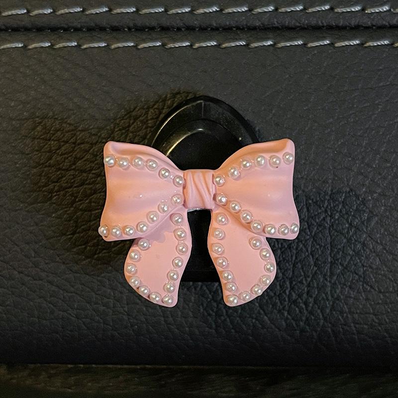 Car Style Bow Cartoon Rhinestone Mini Auto Hooks Seat Back Holder For Keys Hangers Home Office Hooks Storage Style Accessories