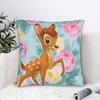 Bambi Square Pillow Case Cute Deer Cushion Cover Custom Zippered Decorative Pillowcover for Seat 18"