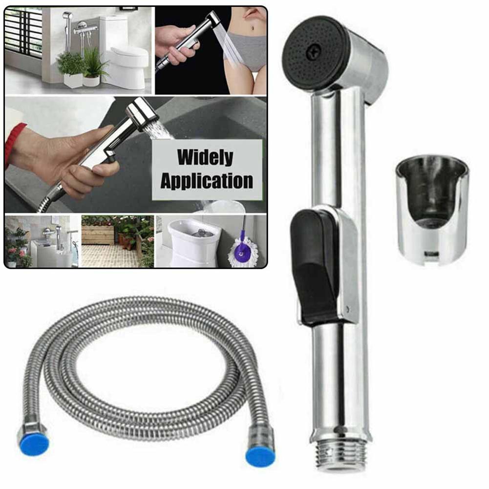 Hand Held Douche Spray Set ABS Hygienic Toilet Shower Head Hose Bidet Bracket Bathroom Shower Head Hose Self Cleaning