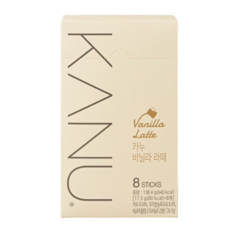 KANU Vanilla Latte Premium Korean Café Style Sweet Vanilla Coffee Latte 8 Sticks 1box(8ea)