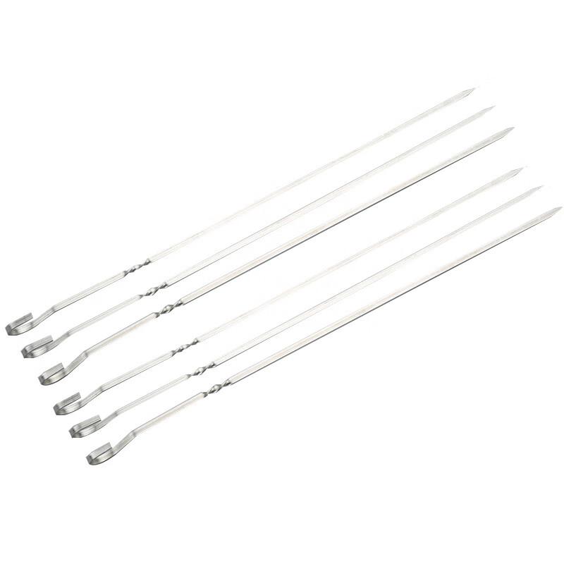 ZISIZ Stainless Steel Flat BBQ Skewers, 35cm (100 Pcs)
