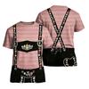 Herren Oktoberfest Vintage Print Kurzarm T-Shirt Lockere Passform Sommer