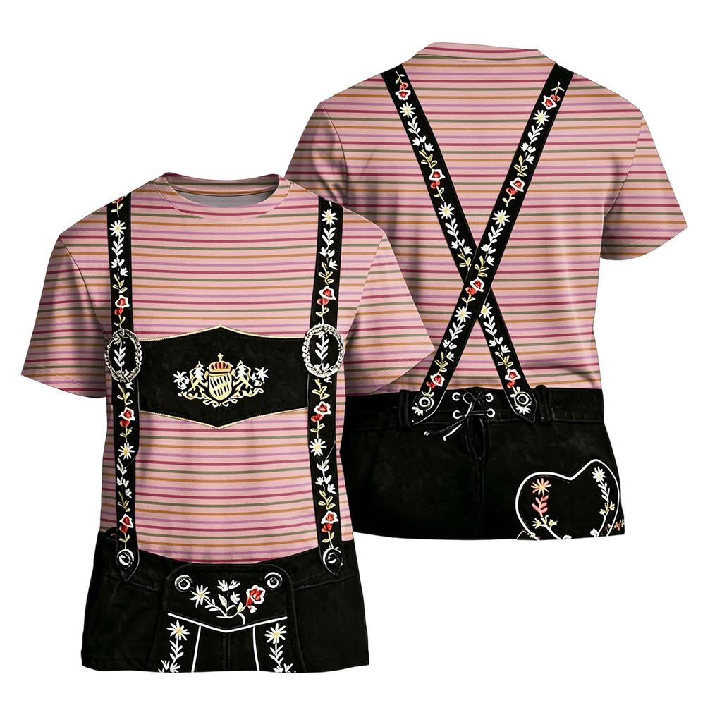 Herren Oktoberfest Vintage Print Kurzarm T-Shirt Lockere Passform Sommer