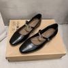 2025 New Women's Shoes Flat-bottomed Evening Wind Shallow Mouth Single Shoes Women's French Soft French Spring Retro Mary Jane Women's Shoes