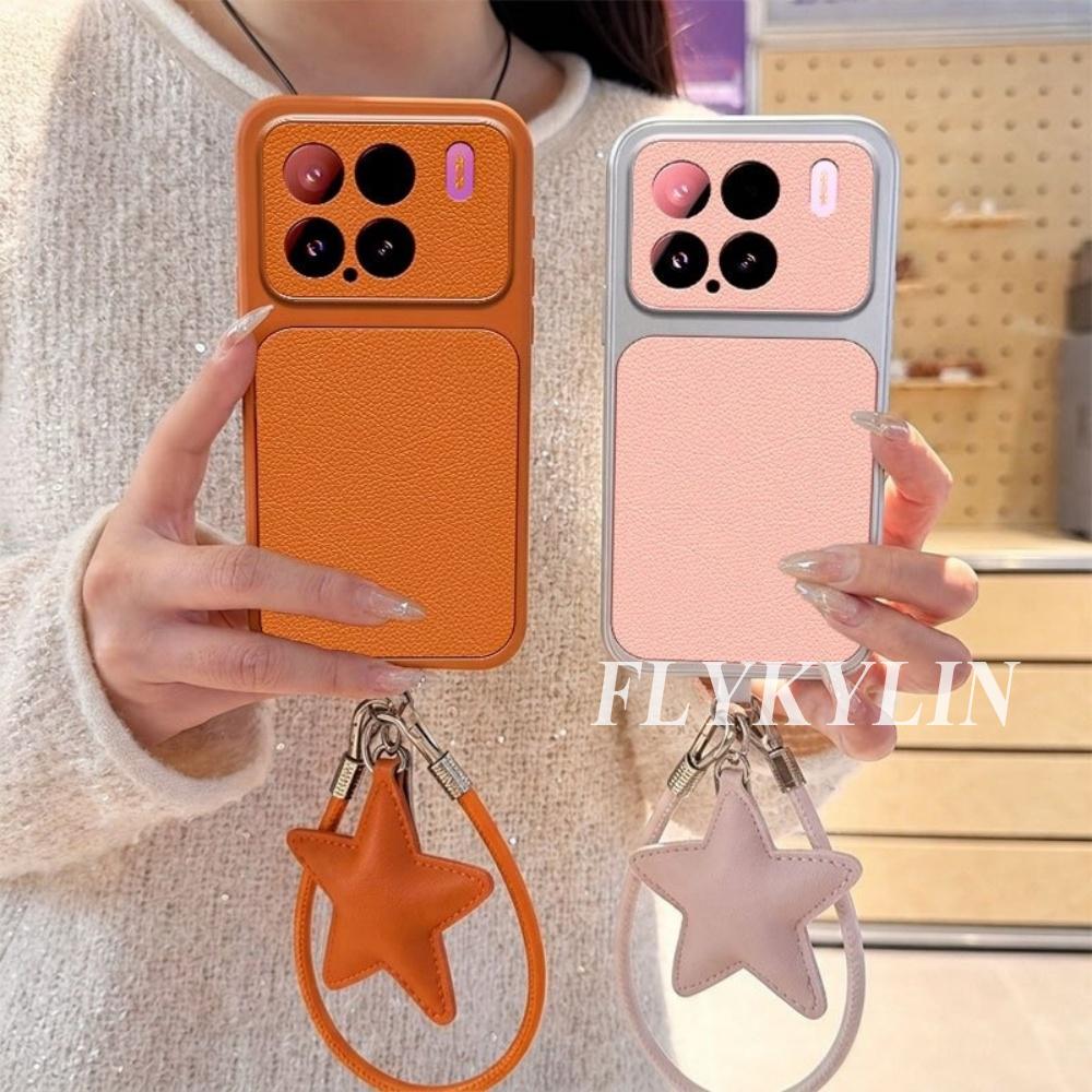 For Samsung S26 Ultra S25 S24 S23 S22 S21Plus S20 Litchi Textured Five Pointed Star Accessory Bracelet Leather Protective Case