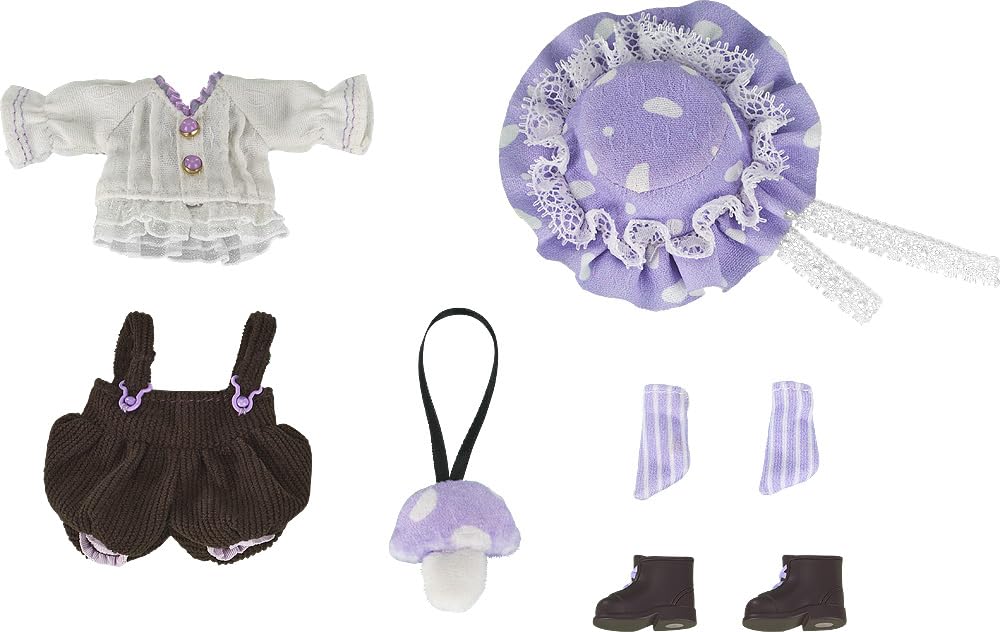 Nendoroid Doll Outfit Mushroom Boy and Plastic Finished Product Set [Purple] - Cloth, Magnet, - Pre-painted,
