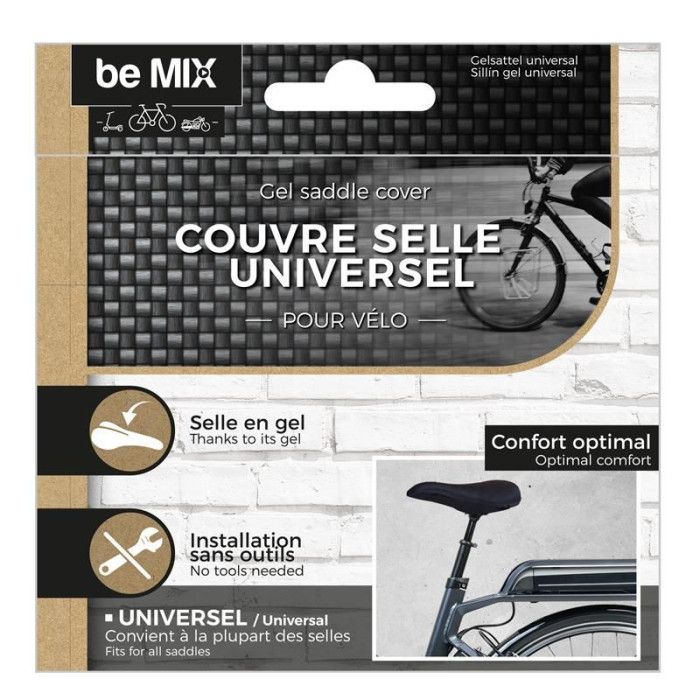 Fahrradsattelbezug aus Gel "Universell" 18cm Schwarz