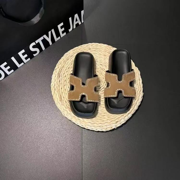 Su Yinyintong version~ New color Velcro casual thick bottom H-shaped second uncle slippers women's sandals outer wear summer new models