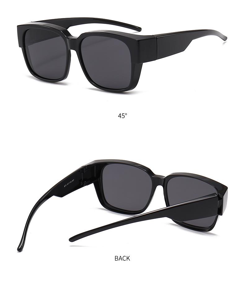 Luxury TR90 Square Frame Polarized Sunglasses - Unisex One-Piece, Dual-Use