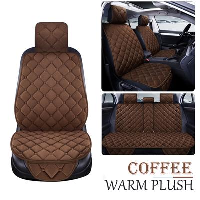Warm Plush Car Seat Cover Winter Faux Fur Auto Front Back Rear With Backrest Seat Cushion Protector Pad Interior