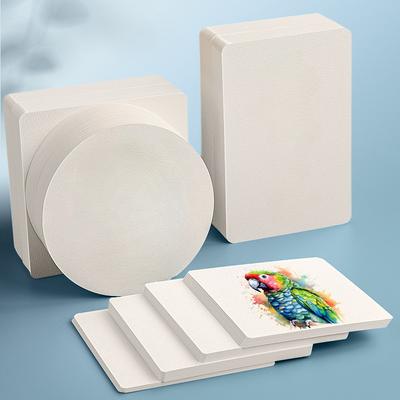 50pcs Painting Art Paper, Postcards, Watercolor Paper, Artistic Texture Bookmarks, Wood Pulp, Round Cardboard, Painted Paper, Sticky Notes