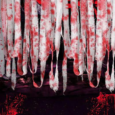 Atadura de Sangue Artificial de Halloween Decoração de Zumbi Fantasma Adereço de Fantasia Cosplay Pátio Externo Sala Secreta Decoração de Casa Assombrada