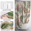 Tropical Shower Curtain Colored Leaves Flower Palm Leaf Hawaiian Plant Bathroom Curtain Tarpaulin Shower Curtain With Hook